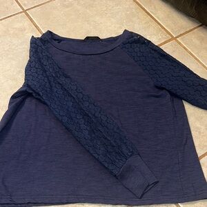 SHEIN Blue Boxy Long Sleeve Sweatshirt